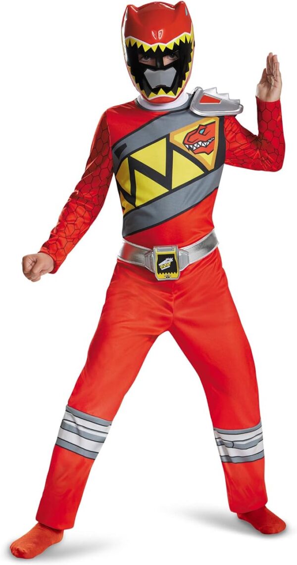 Red Power Rangers Costume for Kids, Official Licensed Red Ranger Dino Charge Classic Power Ranger Suit with Mask