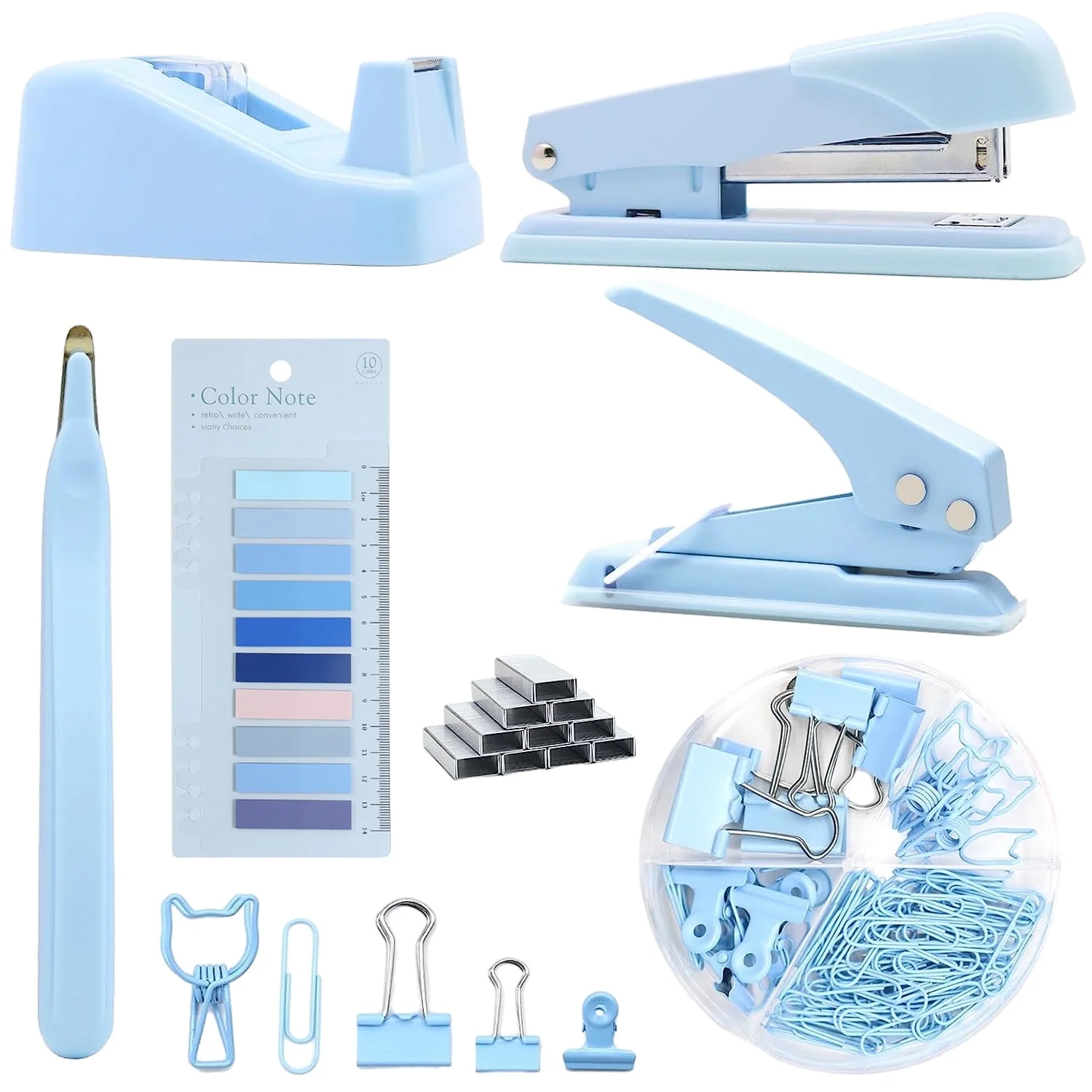 Blue Office Supplies, Desk Organizers and Accessories Office Supplies with Stapler